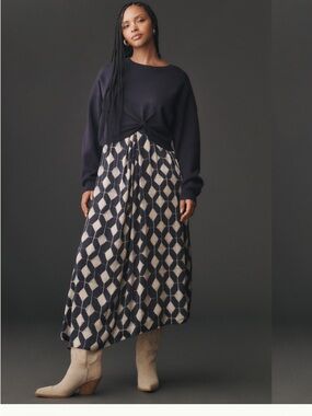 NWOT Anthropologie Gemini Twofer Sweater Dress